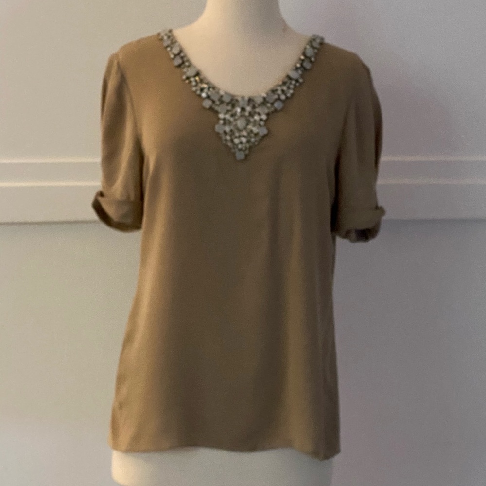 ADAM LIPPES Beaded blouse 100% silk